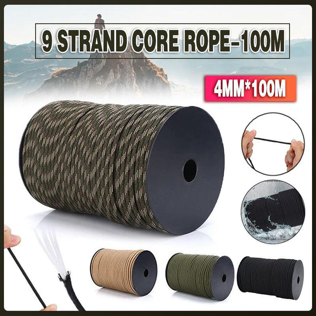 9 Strand Core Rope-100M 550 Paracord Parachute Cord Lanyard Mil Spec Type Iii