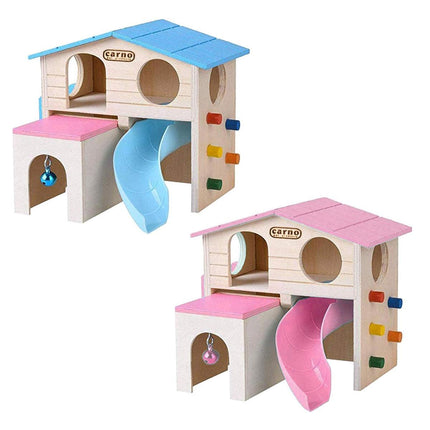 Wooden Luxury Hamster Villa Escape House Fun Nest Pet Home for Small Animals