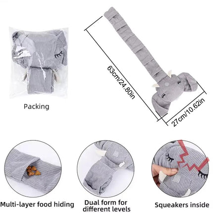 Dog Sniffing Toy Elephant Shaped Interactive Food Hiding Sound Toy for Dogs