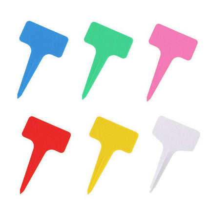 T-Type Plant Labels Flexible Plastic Garden Tags Nursey Seeding Marker Pen White - Aimall