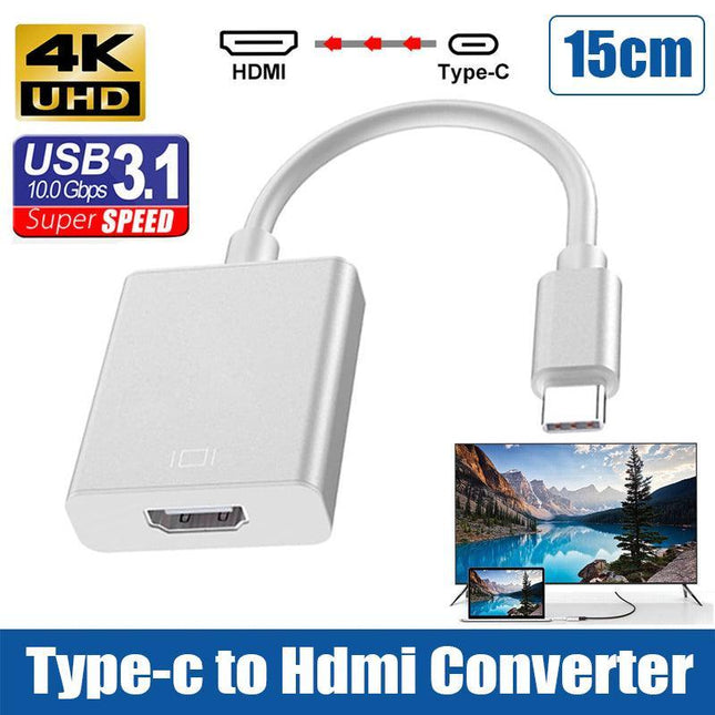 4K 3.1 USB Type-C to HDMI Adapter Cable Converter For MacBook Samsung Chromebook - Aimall