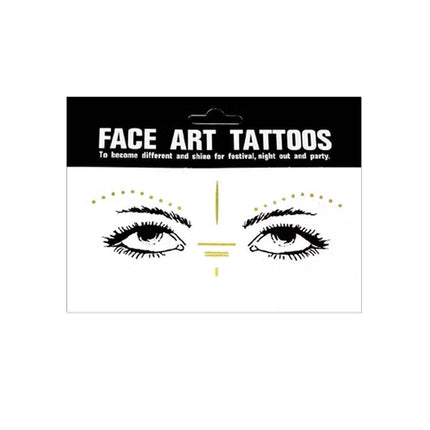 8Style Women Girl Face Gold Shine Body Temporary Tattoo Freckle Art Tattoo Paper - Aimall