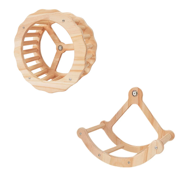 Wooden Parrot Toy Bird Cage Climbing Ladder Swing Stand Play Accessories