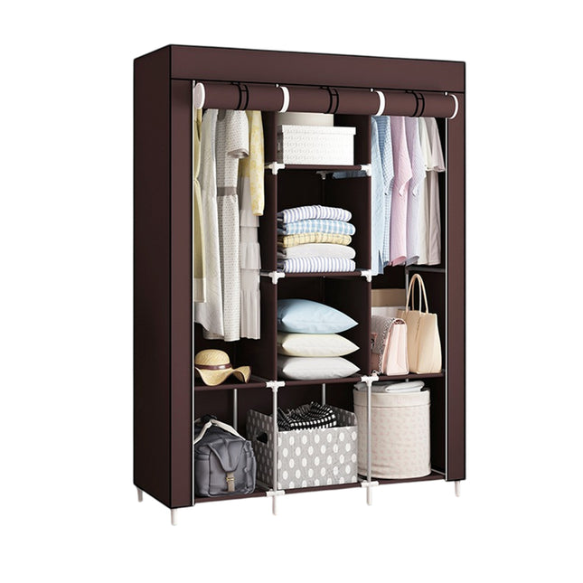 Simple Wardrobe With Shoe Rack Non Woven Fabric Foldable For Home Bedroom