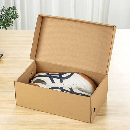 20pcs Kraft Paper Shoe Boxes Clamshell Storage Box for Men Women Shoes Organizer