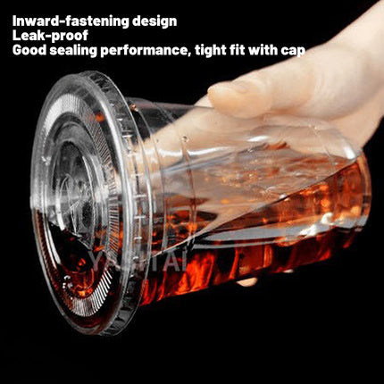 250 Sets Transparent Drinking Cups with Lids 400ml Food-safe for Drinks Takeaway