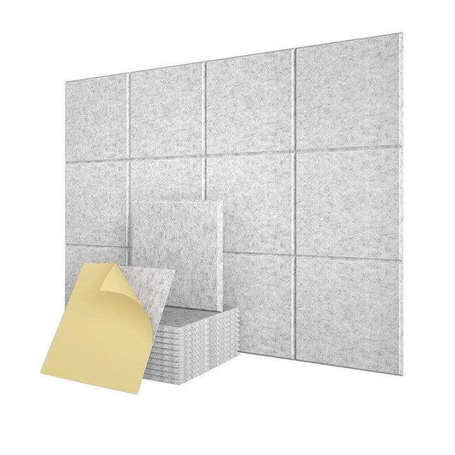 12pcs 30x30cm Self-Adhesive Acoustic Foam Sound Proofing Absorbing Panels