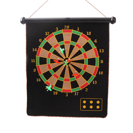 7PCS Double Sided Dart Board Game Set with Safe Tips for Indoor Fun