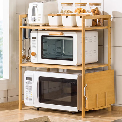 Expandable Microwave Oven Rack Shelf Adjustable Width Height Sturdy Durable