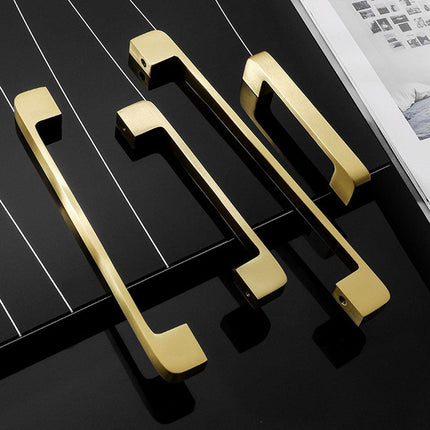Modern Simple Handle Wardrobe Cabinet Drawer Pull All Copper Gold Door Handle