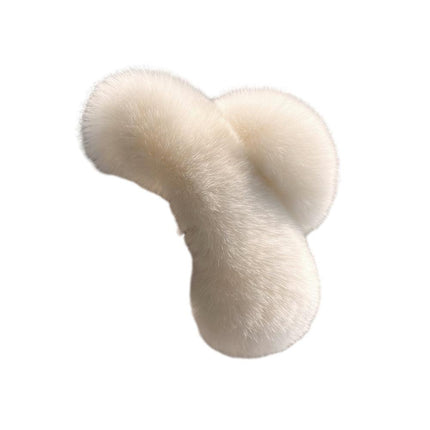Large Plush Hair Claw Imitation Fur Big Shark Clip Faux Rabbit Fur Hair Clip - Aimall