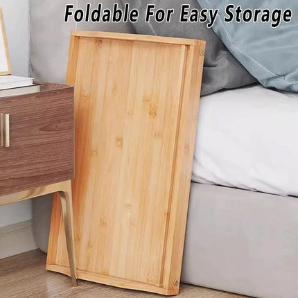 Small Folding Bed Table Portable Laptop Desk Flat Storage Tray for Home Office