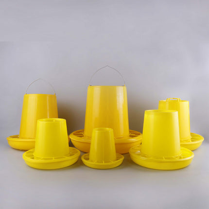 Chicken Feeder BucketPlastic Feeding Trough Bowl Farm Poultry Food Dispenser