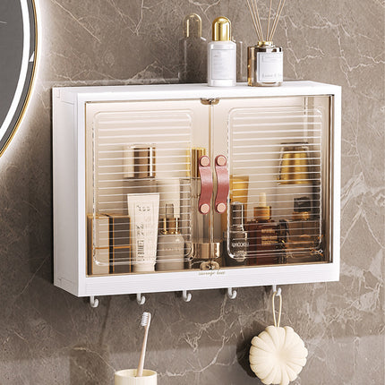 Bathroom Wall Mounted Storage Box Transparent Cabinet Rack Organizer Toiletries