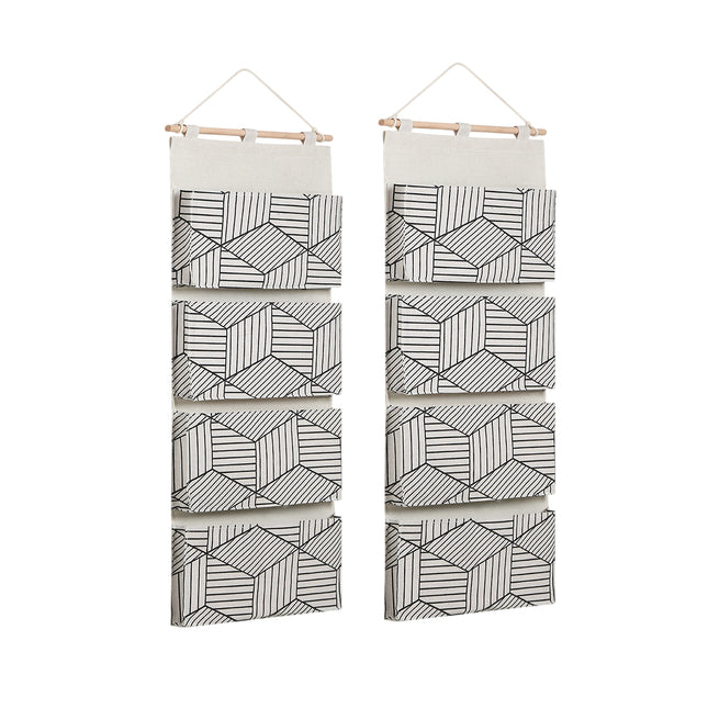 2PCS Multi Layer Wall Mounted Hanging Closet Storage Bag Wardrobe Organizer