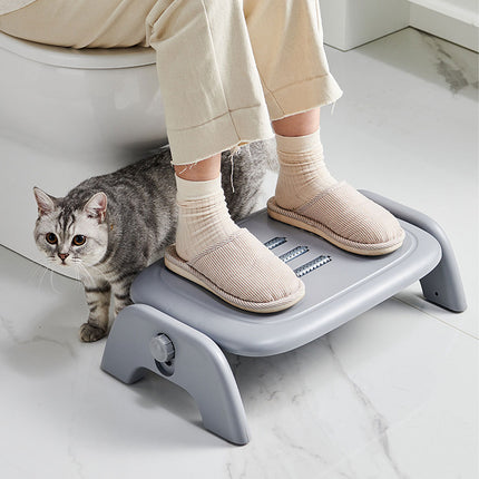 Foot Rest Stool Office Under Desk Fold Footrest Massage Cushion Grey