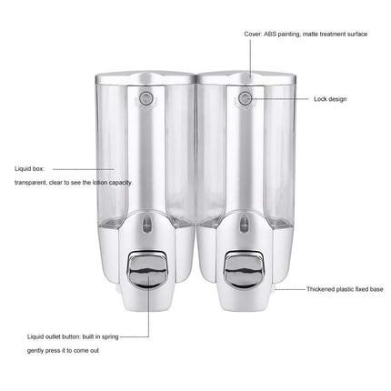 Hotel Wall-Mounted Soap Dispenser 350ml Handpress Hand Sanitizer Bottle