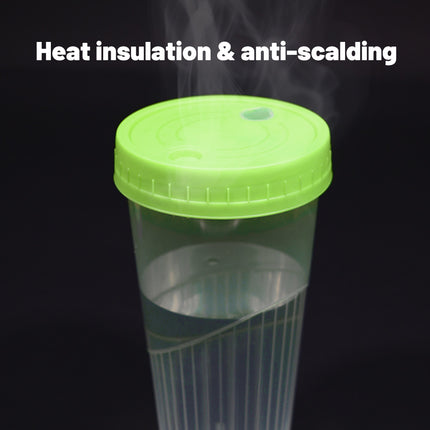 100Sets Transparent Drinking Cups with Lids 650ml 2 Colour for Party Drinks