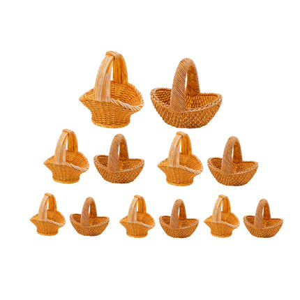 12PCS Miniature Basket Small Craft for Photography Props Home Office Desk Decor
