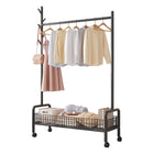 Mobile Clothes Rack with Wheels Sturdy Durable Space Saving for Home Bedroom Use