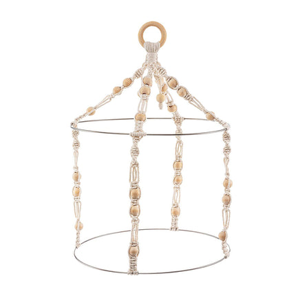 Handwoven Hanging Herb Spice Flower Drying Rack with Cotton Rope Wood Ring