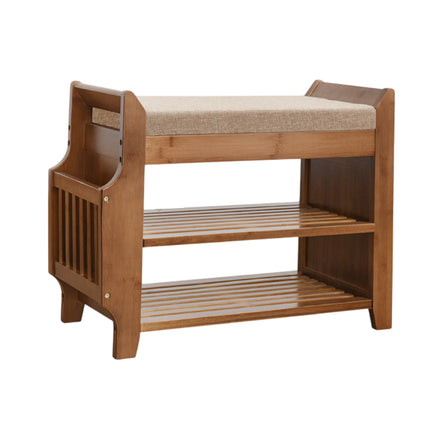 Sitting Shoe Cabinet Shoe Changing Bench Sturdy Bamboo Material Space Saving