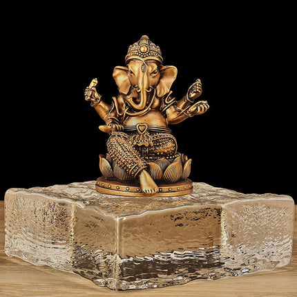 Thai Elephant Resin Ornament for Home Office Desktop Zen Spiritual Decoration