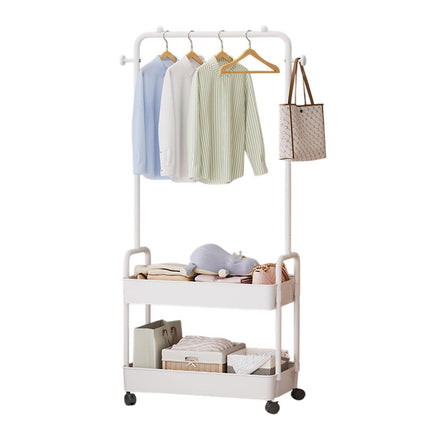 Multipurpose Clothing Rack with Wheels Rolling Wardrobe Organizer for Clothes