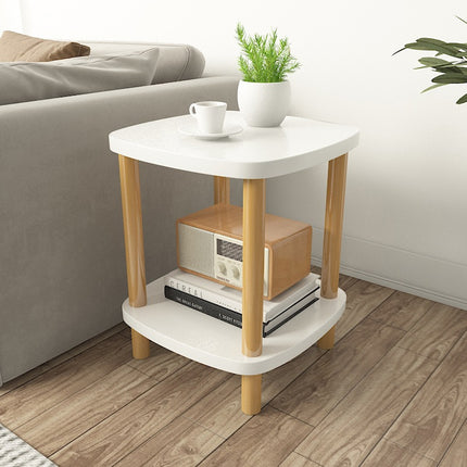 Small Coffee Table Simple Two Layer Mini Table Living Room Side Table Compact