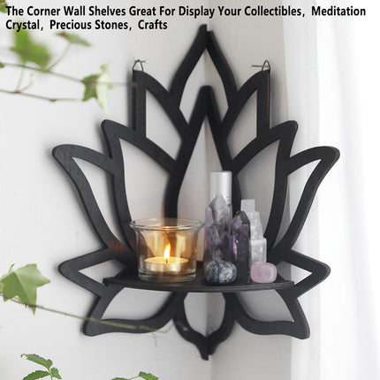 Lotus Shape Wall-Mounted Floating Corner Shelf Home Bookshelves Storage Rack