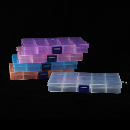 10pcs 15Compartments Plastic Box Case Bead Storage Organizer Jewelry Craft Box