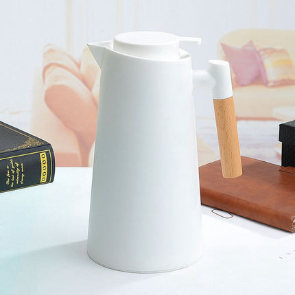 1000ml Glass Liner Vacuum Insulated Coffee Pot with Wooden Handle