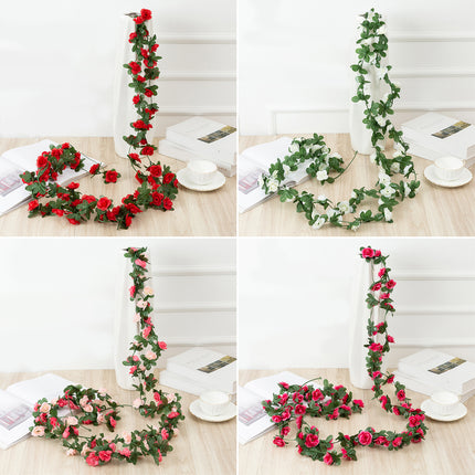 6PCS Artificial Flower Vine Wall Hanging Decoration Home Yard Durable Faux Plant