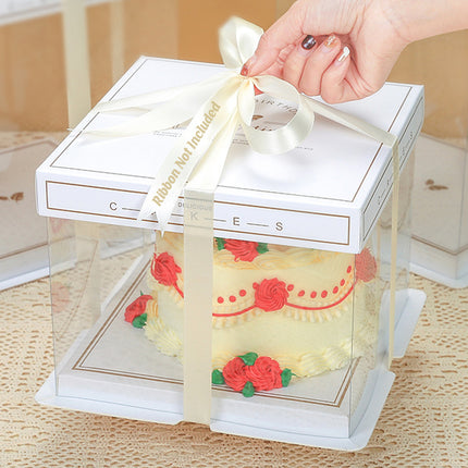 10PCS Clear Cake Box Treat Display Portable Packaging Food Safe PET Birthday