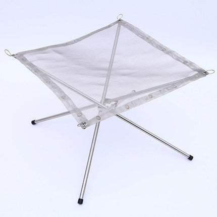 Folding Stainless Steel Mesh Fire Pit Outdoor Camping Hiking Portable Fireplace