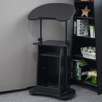 Mobile Height Adjustable Sofa Side Table Computer Desk with Wheels Space Saving