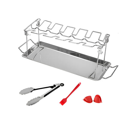 Folding Grilled Chicken Leg Plate Stainless Steel BBQ Grill Rack Outdoor Tool