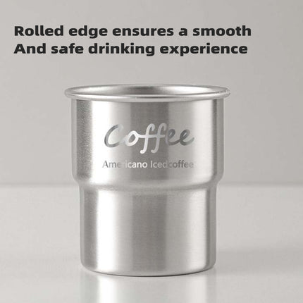 6PCS Stainless Coffee Steel Cups 300ml Portable Food-Grade for Home Office Cafe