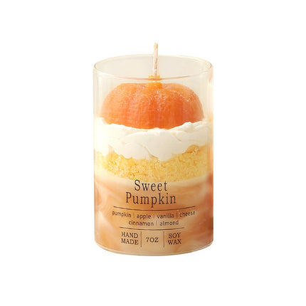 Scented Candle Cup Pumpkin Aroma Gift Jar 120g Orange Home Decoration Candle