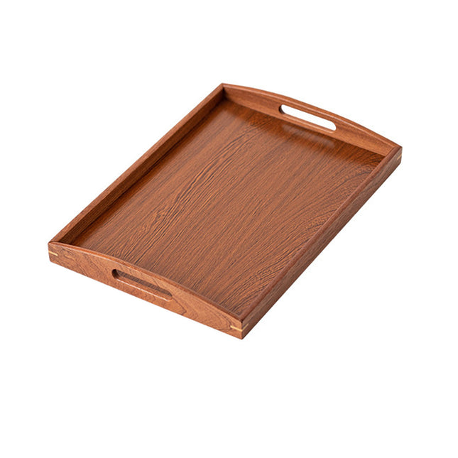 New Chinese Style Wooden Rectangular Tea Tray with Handles Home Office Tea Use