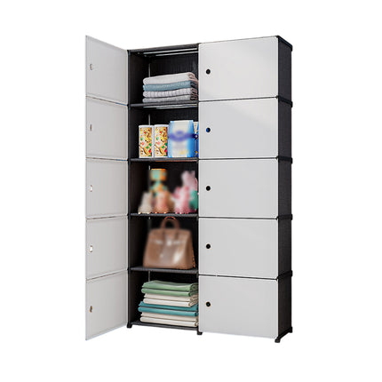 Floor-Standing Storage Cabinet with Magnetic Door Dust Proof for Clothes Shoes