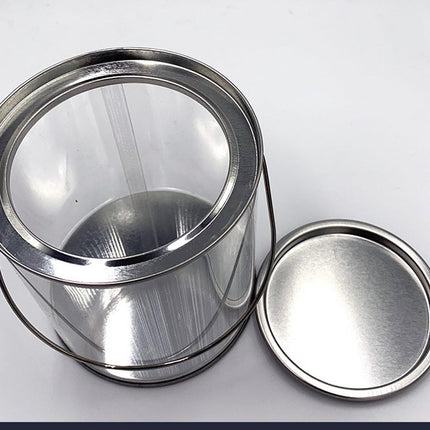 10pcs Cylinder Box with Iron Lid Round Bucket Candy Jar Storage Container