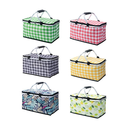Foldable Picnic Basket Outdoor Camping Carrying Basket Portable Food Storage