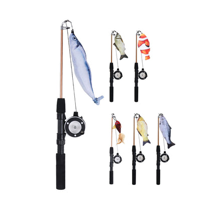 Retractable Feather Cat Play Stick Interactive Cat Fishing Rod Toy Durable