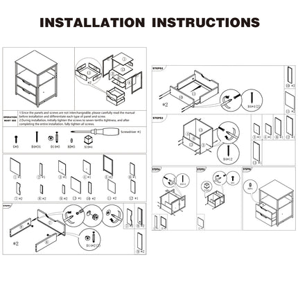 Classic Bedside Table Nightstand Storage Cabinet Side Table Home Furniture Decor