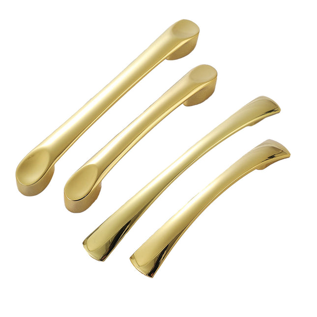 Pure Copper Wardrobe Handle 96mm 128mm Bright Gold Simple Cabinet Door Pull