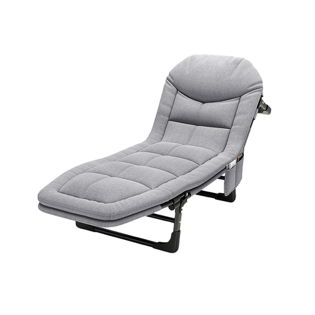 Folding Bed Single Model Dark Grey For Office Nap Camping Travel Midday Rest Use