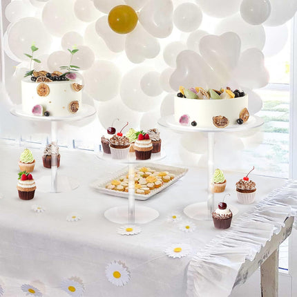 2set Acrylic Round Cake Stand Transparent Dessert Display Stand For Cakes