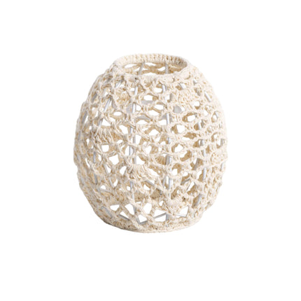 Paper Rope Pendant Light New Chinese Style Rattan-Like Lampshade Lamp 15x15cm