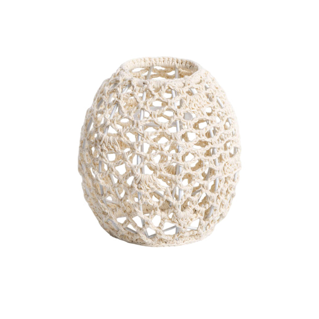 Paper Rope Pendant Light New Chinese Style Rattan-Like Lampshade Lamp 15x15cm